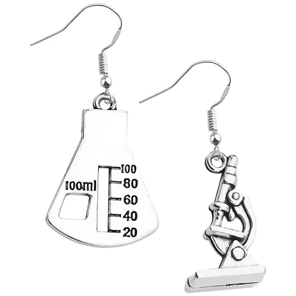 1Pair Microscope Earrings Alloy Fashion Jewelry Gift Science Teacher Creative Design Trendy Statement Earrings for Women