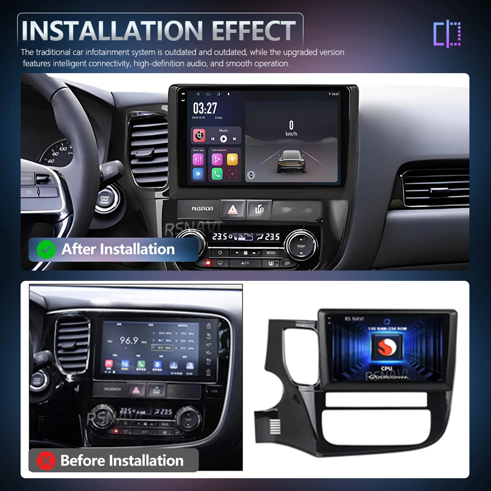 Android 16 Car Radio For Outlander 2012 - 2018 Player Multimedia GPS Navigation Stereo CarPlay Auto Video Head Unit 360 Camera