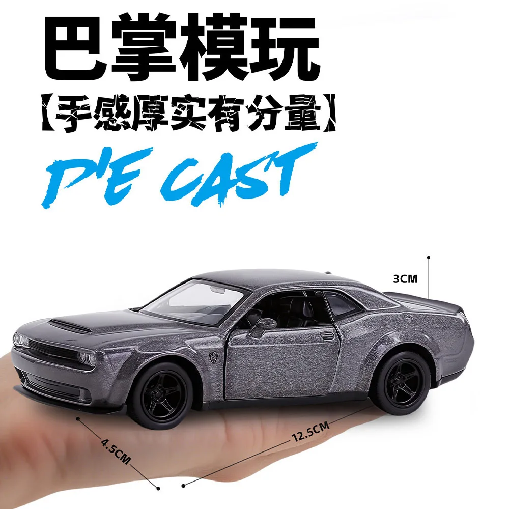 1:36 Dodge Challenger SRT Demon Sportwagen Legering Diecast Model Auto Speelgoed Met Pull Back Voor Kinderen Geschenken Speelgoed Collectie