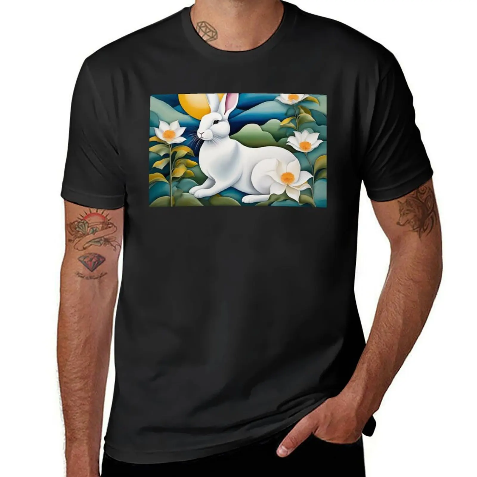 Moonlit Hare T-Shirt anime blanks heavy weight t shirts for men