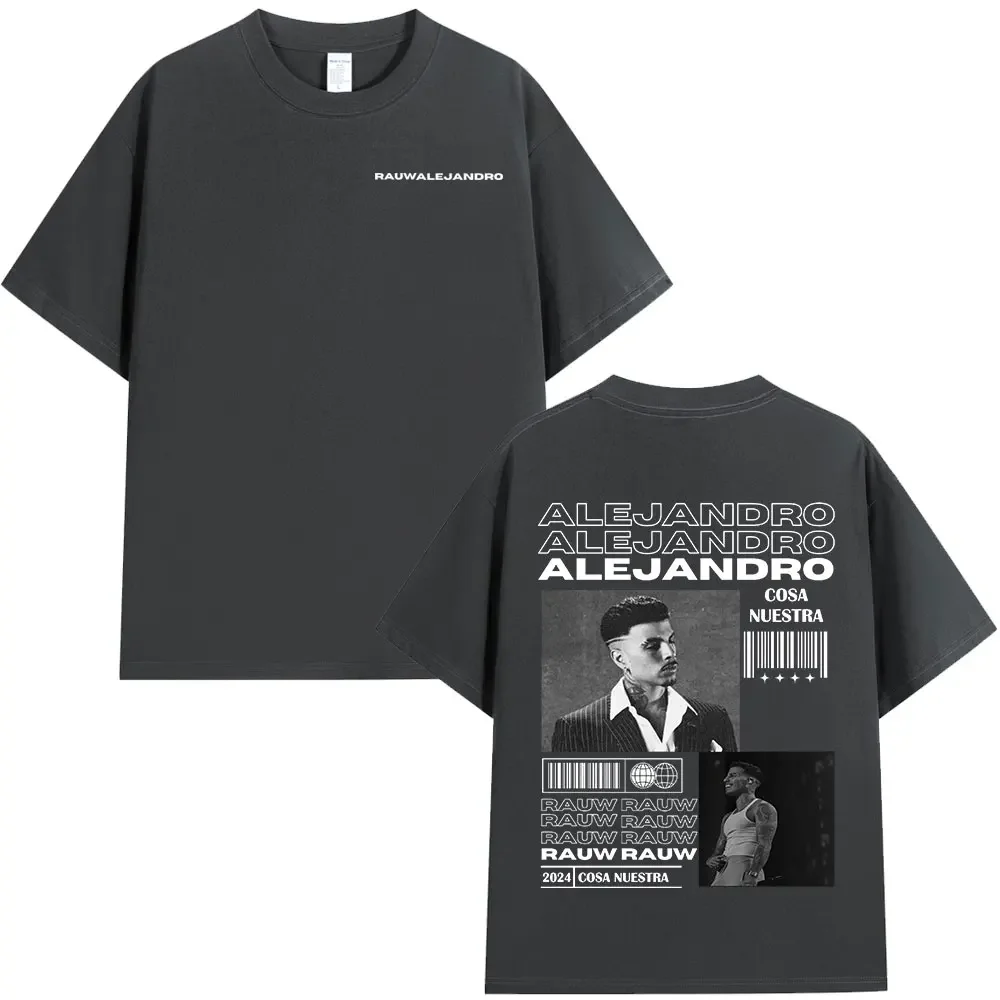 Singer Rauw Alejandro Cosa Nuestra T-shirt Mens Women Vintage Fashion Short Sleeve T Shirt 100% Cotton Casual Oversized T-Shirts image 6