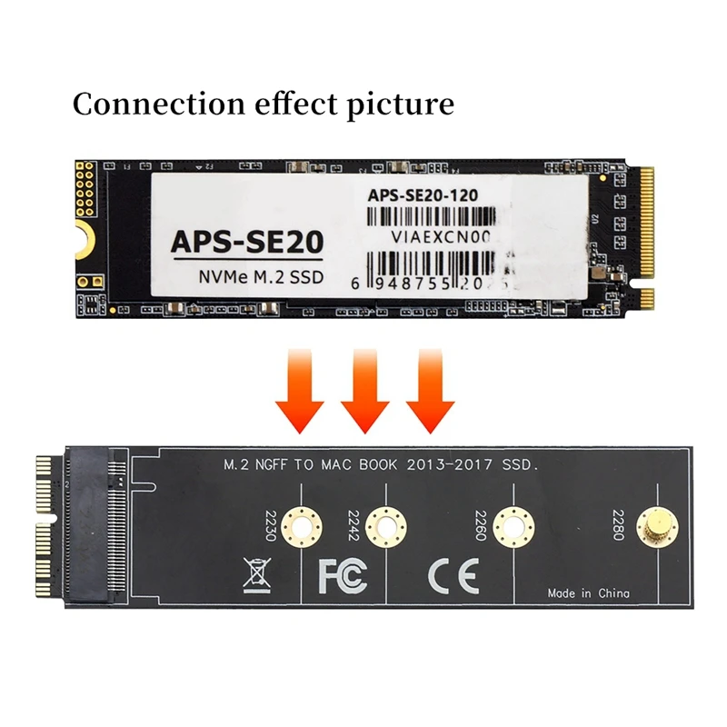 For  Air Pro 2013-2017 A1465 A1466 A1398 12+16Pin To NVME M-Key M.2 PCI-E 4.0 SSD Hard Drive Adapter Converter Durable