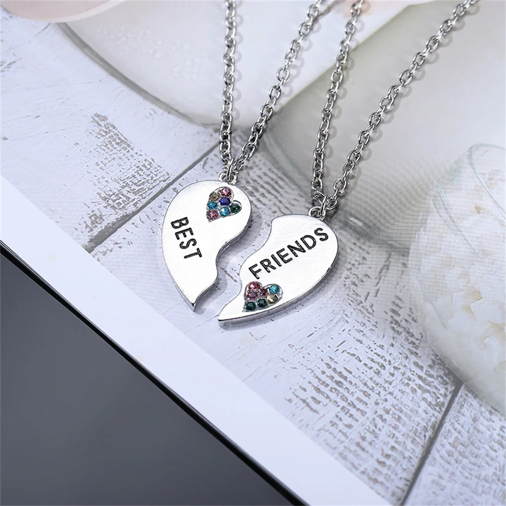 Best Friend Fashion Necklace Heart Letter Pendant Men Women Friendship Jewelry Accessories Party New Year Trendy Gift Wholesale