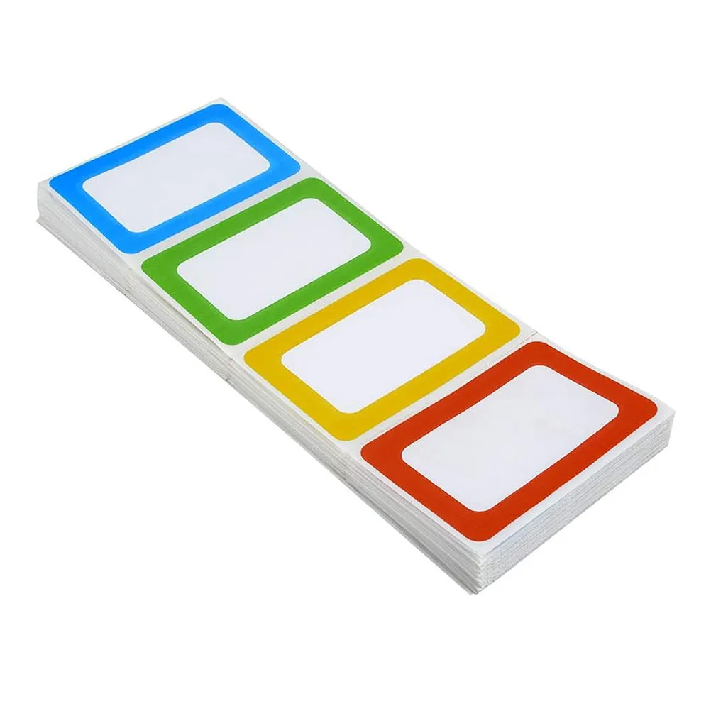 

300 шт. универсальных наклеек для именных бирок с гладкой поверхностью для письма, совместимые со всеми типами ручек, цветные этикетки для сортировки для офиса и семьи