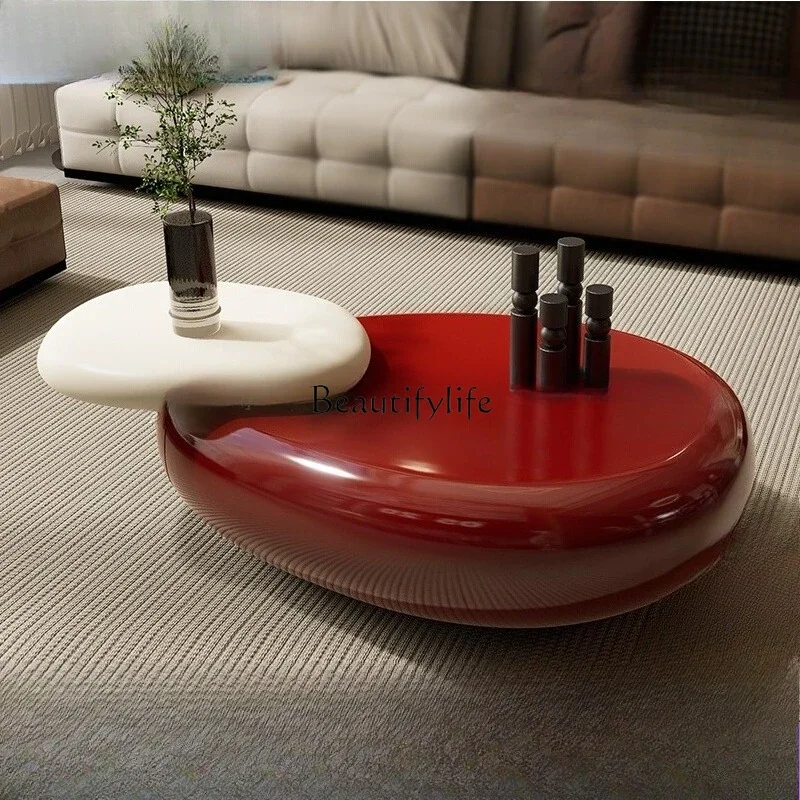 

ls 51Movable coffee table living room household small apartment modern light luxury creative rotating coffee table
