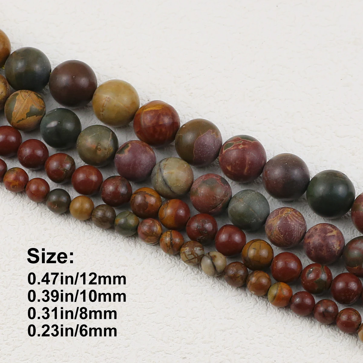 Picasso Jasper Beads Natural Stone Round Loose Spacer Beads 6/8/10/12mm For Jewelry Making Diy Bracelets Necklaces 15\'\' Strand