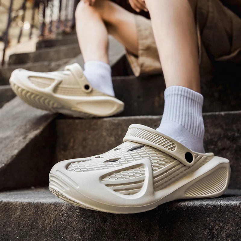 

Men's Sandals Summer Thick Sole Clogs Garden Slippers EVA Non Slip Breathable Shoes Outdoor Beach Slides Man Casual Fishing Shoe