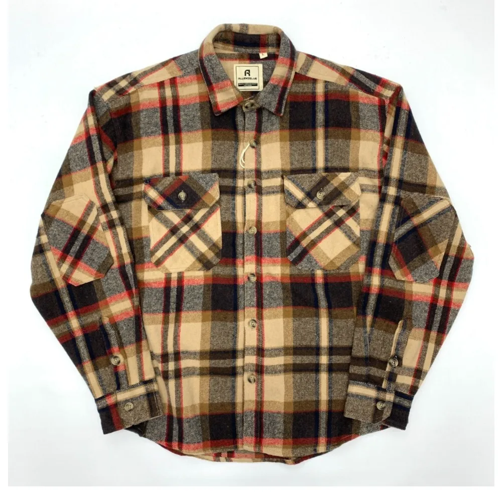 

Autumn and winter brushed thickened warm plaid shirt men's workwear long-sleeved loose shirt casual jacket