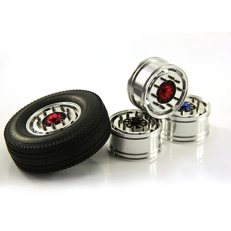 1 Coppia Simulazione Mozzo Ruota In Metallo Cerchione per 1/14 Tamiya RC Camion SCANIA R730 R470 R620 VOLVO 1851 MAN TGX Fai Da Te