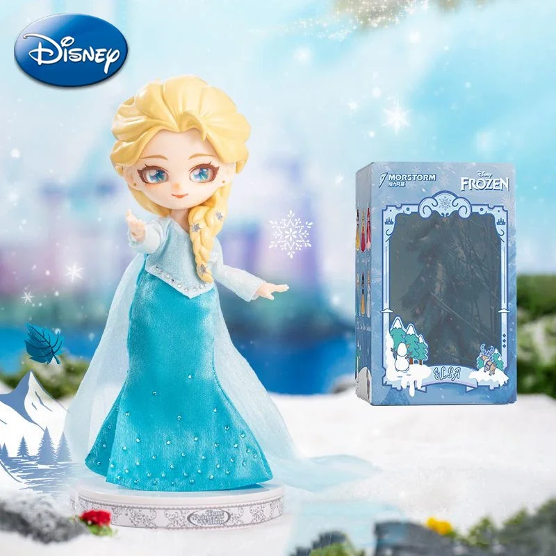 Disney Princess Dress Up Action Figures mobili Frozen Elsa Ariel Beauty Cartoon Doll Desktop Ornament Ragazze Regali giocattolo per bambini