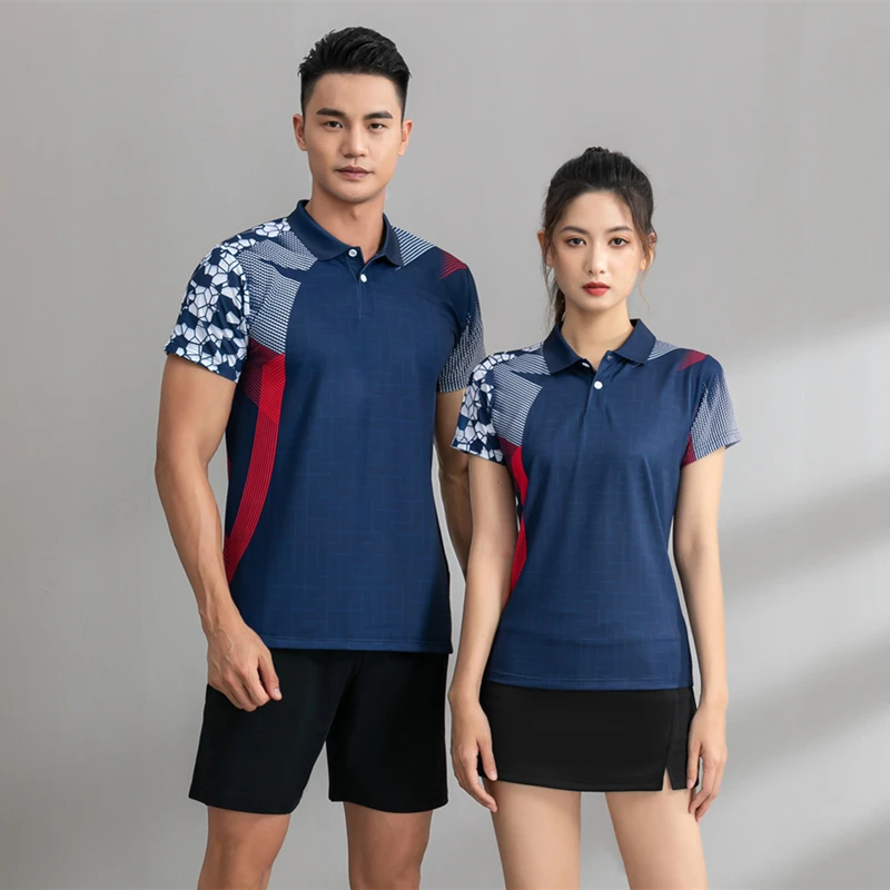 High End Tennis Shirts Women Men Badminton Uniforms Turndown Collar Table Tennis Shirt Shorts Skorts Training Polo Sports Skirts