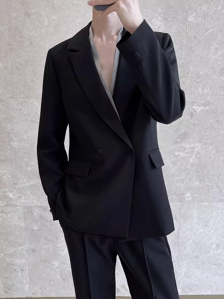 

WuLei Men's Premium Suiting Set Autumn Ele Haome Two-Piece Briti Sle Faionable Youth Casual Stand Fit Polyest...