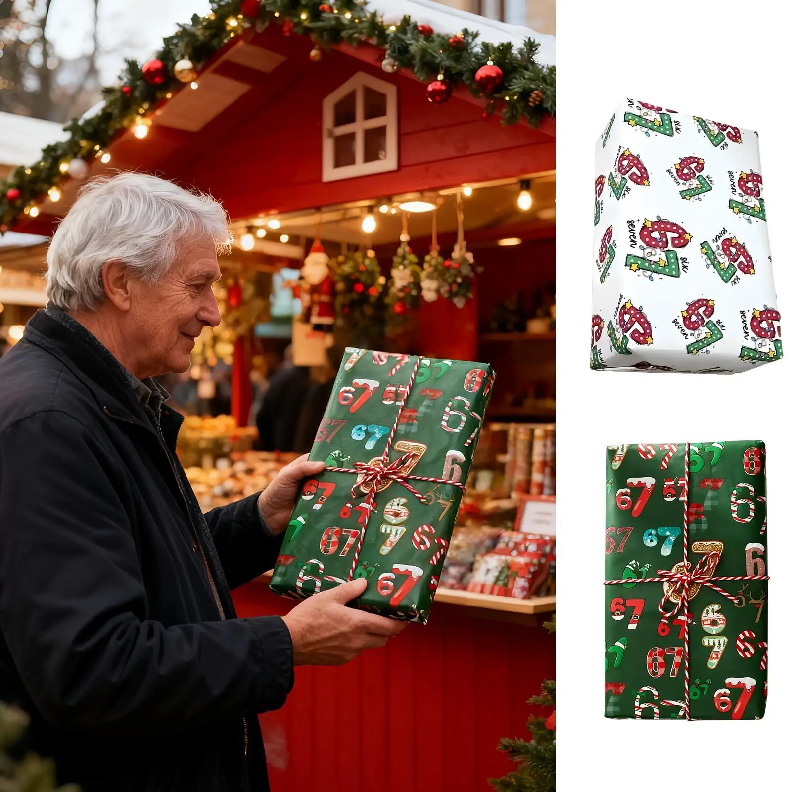 

Рождественская упаковочная бумага, номер, праздничная, 20 шт., традиционная праздничная оберточная бумага для традиционного праздника, совместное использование дома