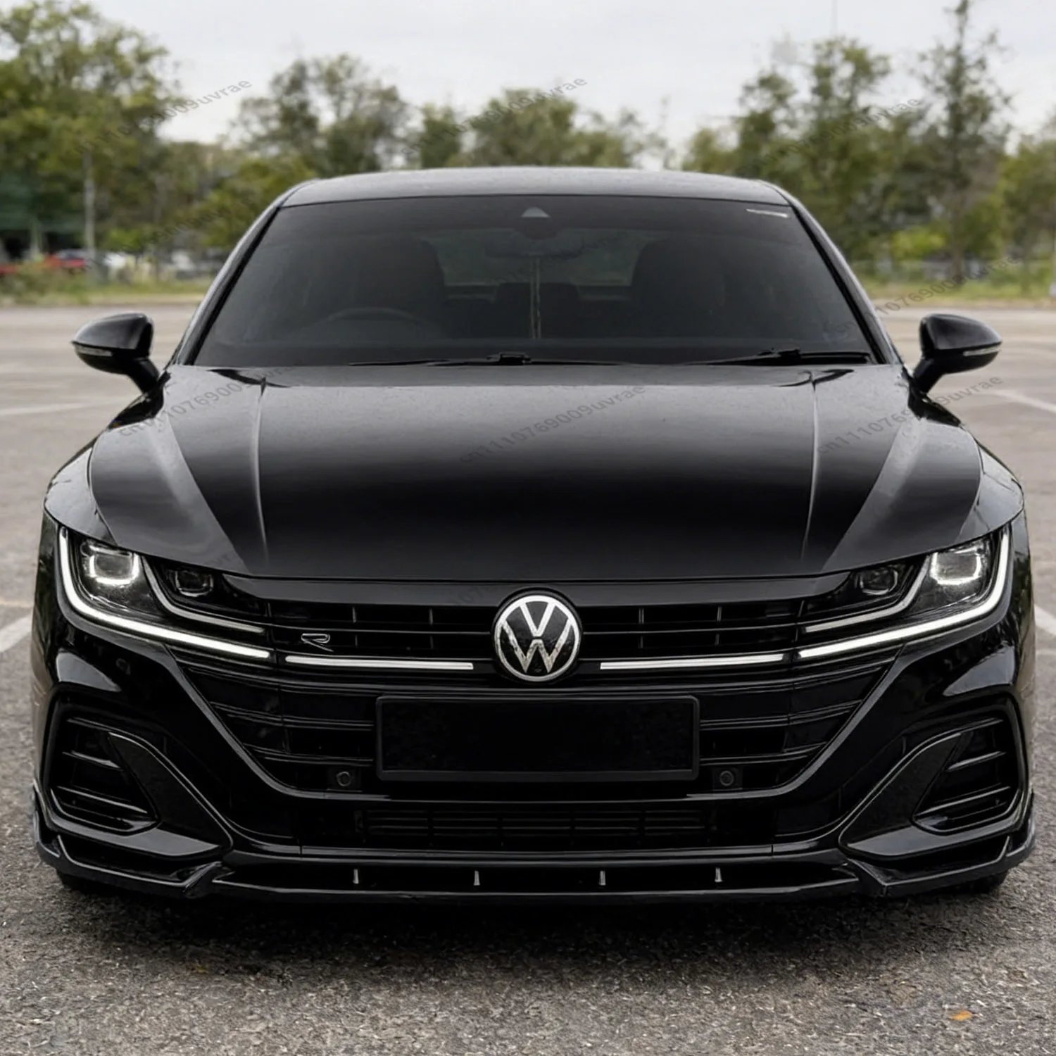 

Max Style Gloss Black Front Bumper Lip Spoiler Splitter Diffuser Canards For VW Arteon R-line 2021-2025 facelift Bodykits Tuning