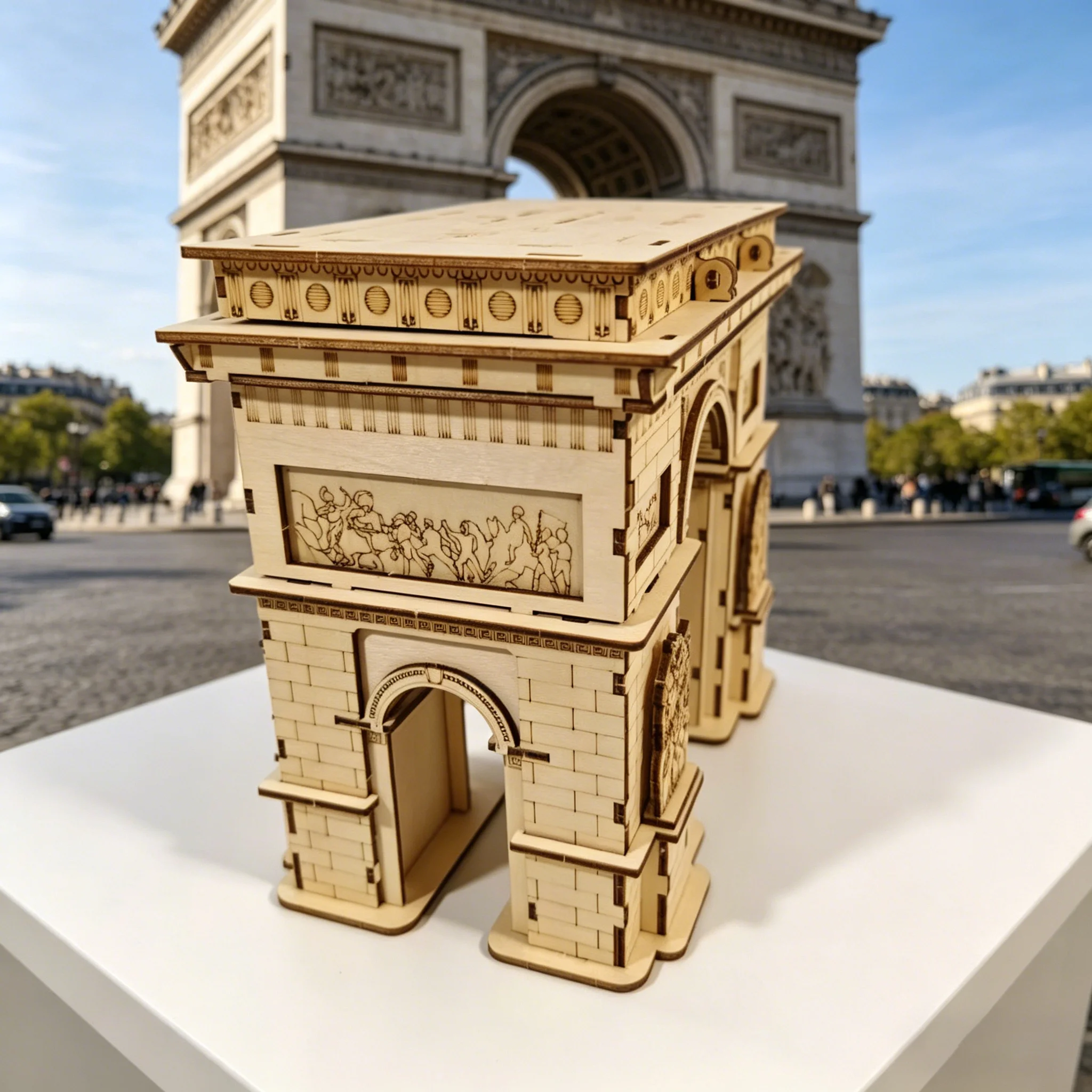 1 Wooden DIY Arc De Triomphe, Creative 3D Puzzle, Perfect as a Holiday Gift and Home Decor.