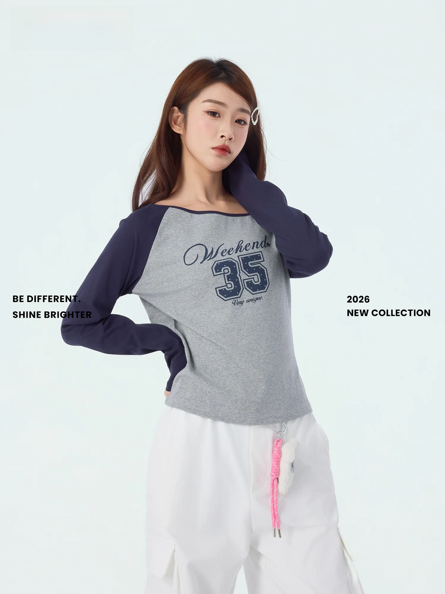 

Футболка Didimax Spring New Slim Fit с длинными рукавами, спортивным стилем, вставками на плечах, цветными блоками и круглым вырезом C47435, повседневная, хлопковая, женская