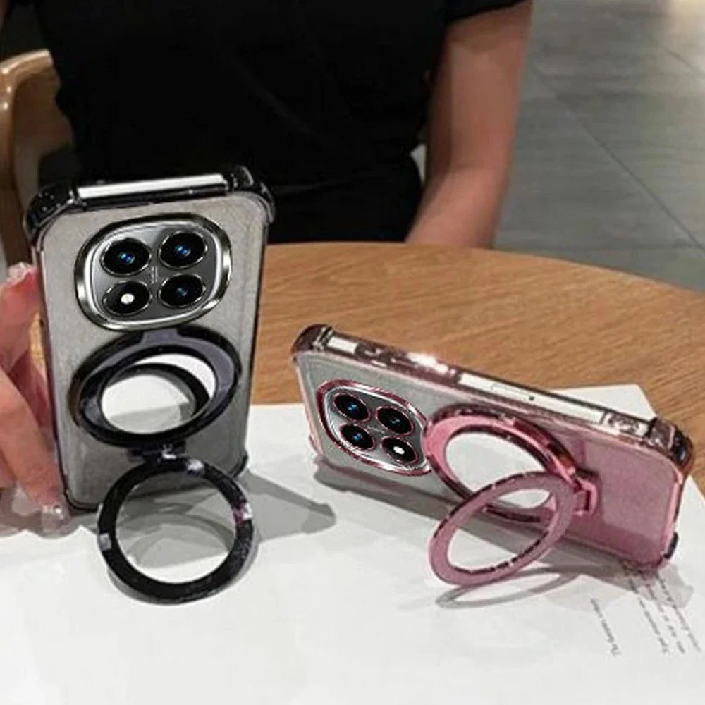 حافظة لهاتف سامسونج A17 A16 A36 A56 A15 A25 A35 A55 A14 A34 A54 مرآة مع سلسلة كريستال ممتصة للصدمات Ahell