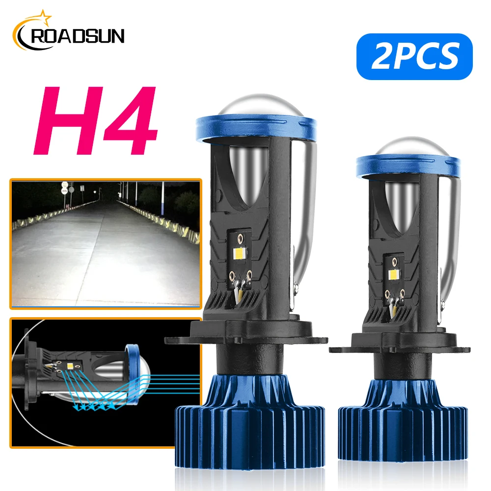 2PCS H4 Led Mini Le…