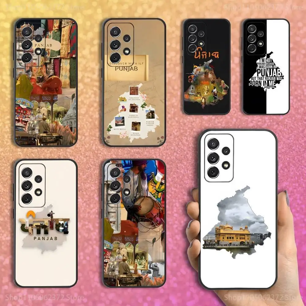 

Map Art Punjab Phone Case For Samsung S25,S24,S23,S22,S21,S20,S10,Ultra,Plus,Lite,FE,Soft Silicone Black Cover