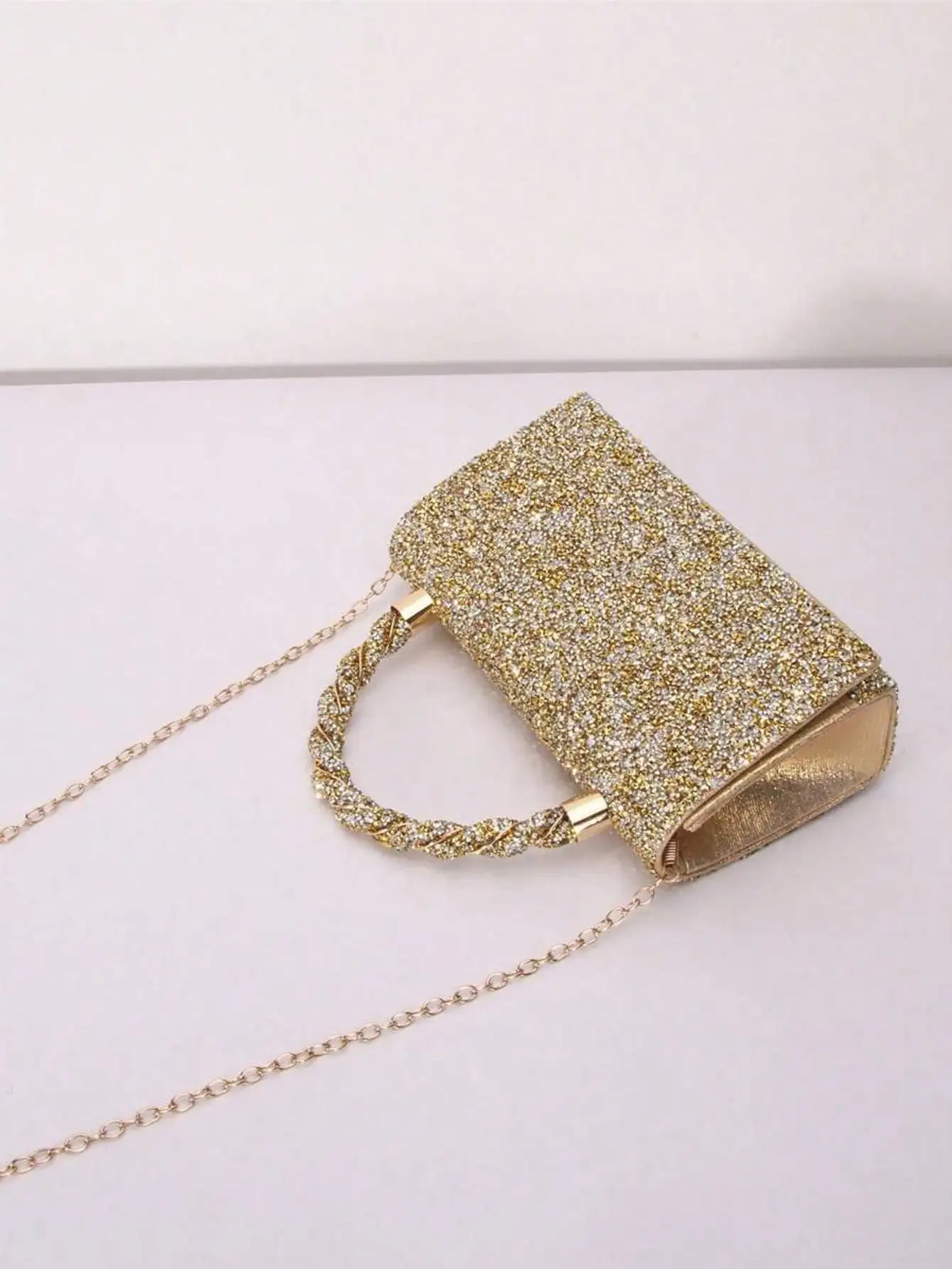 حقيبة يد ديكور من حجر الراين اللامع: حقيبة سهرة أنيقة ورائعة، مثالية للحفلات/الزفاف/الحفلة الراقصة والهدايا النسائية