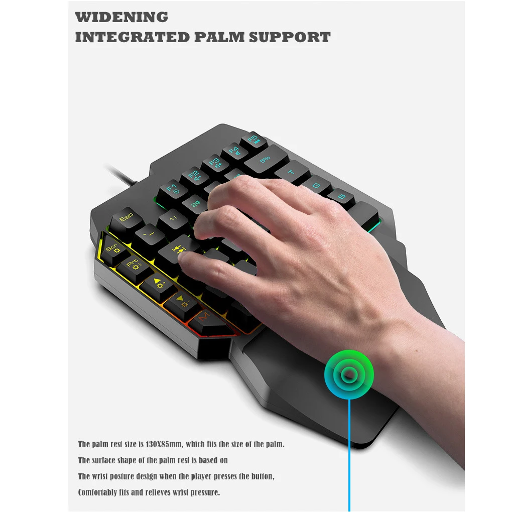 One-Handed Mechanical Keyboard Multifunctional Gaming Keypad Comfortable Wide Application Game Controller Computer Accessories