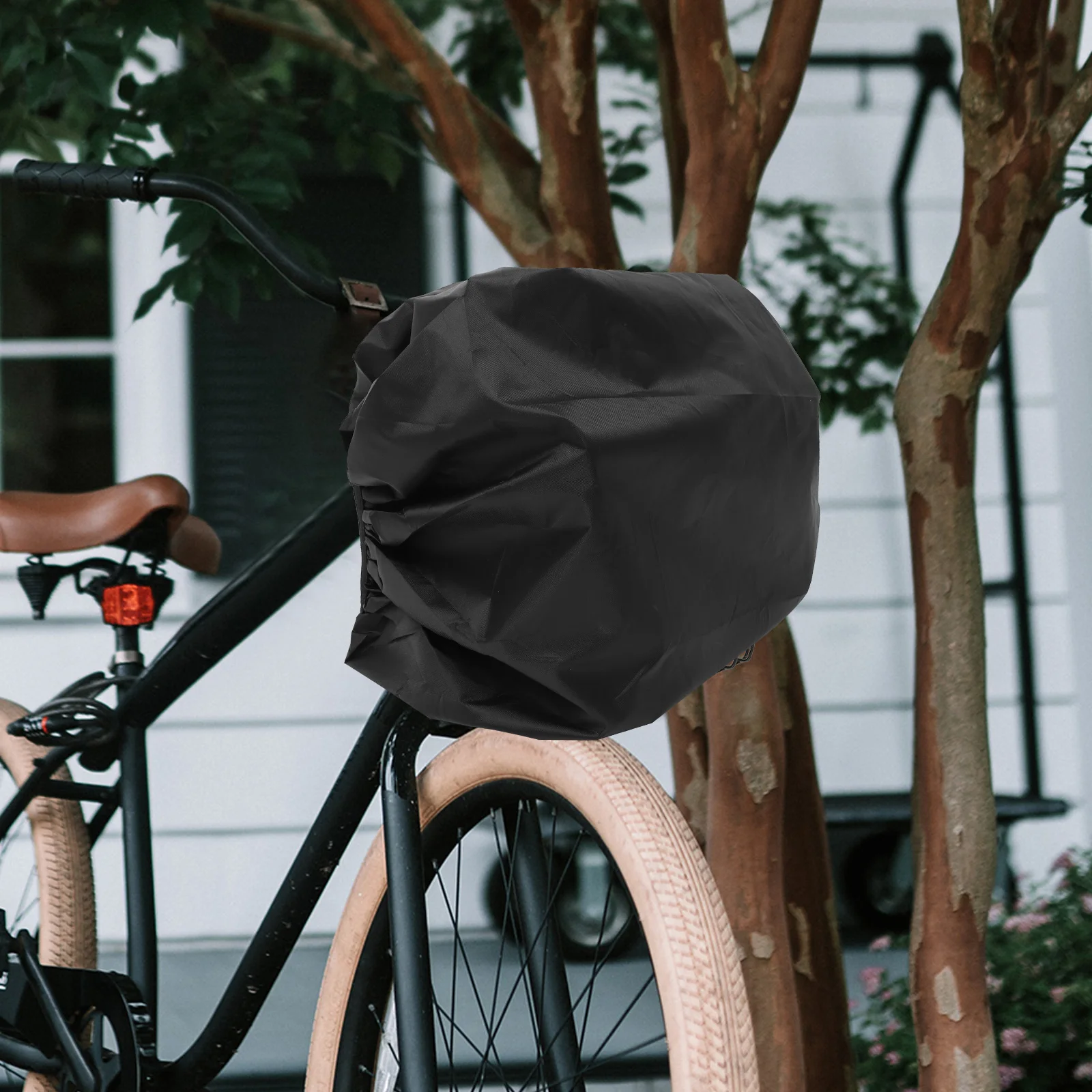 

Outdoor Bike Basket Rain Cover Resistant Canvas Adjustable Elastic Band Bicycle Front Basket Protector