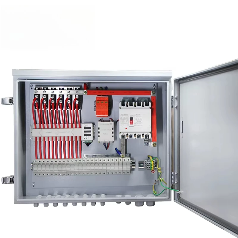 Waterproof 8 in 1 Out Solar Power Combiner Box 8 10 12 Strings IP65 1000V Photovoltaic Pv Array Dc Combiner Box with 8 Strings