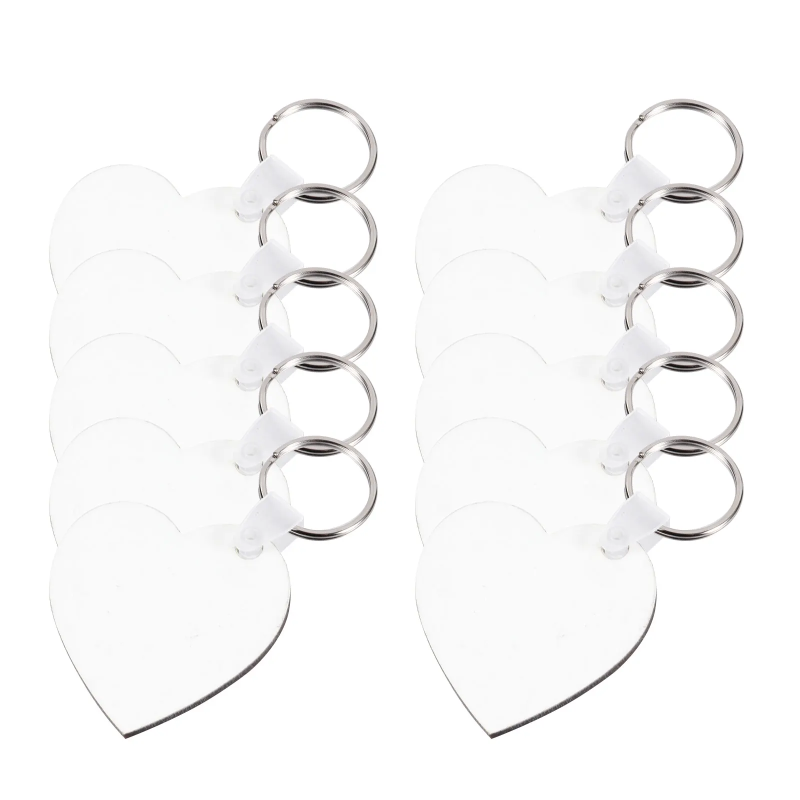 

10Pcs Sublimation Blank Heart Shape Keychain DIY Craft Projects Heat Transfer Key Ring for Keys Bags Gift Blank Keychain
