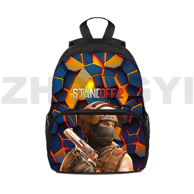 Standoff 2 Game Backpack, Mini mochila escolar para meninos e meninas, mochila casual, bolsa para laptop de viagem, moda quente, 16"