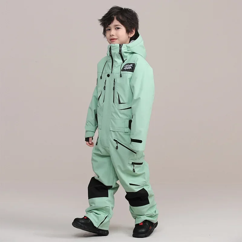 Children Ski Suit One Piece Boy Snow Sets Windproof Waterproof Warm Girl Jumpsuit Snowsuit Snowboard Skiing Suits Snow Clothes