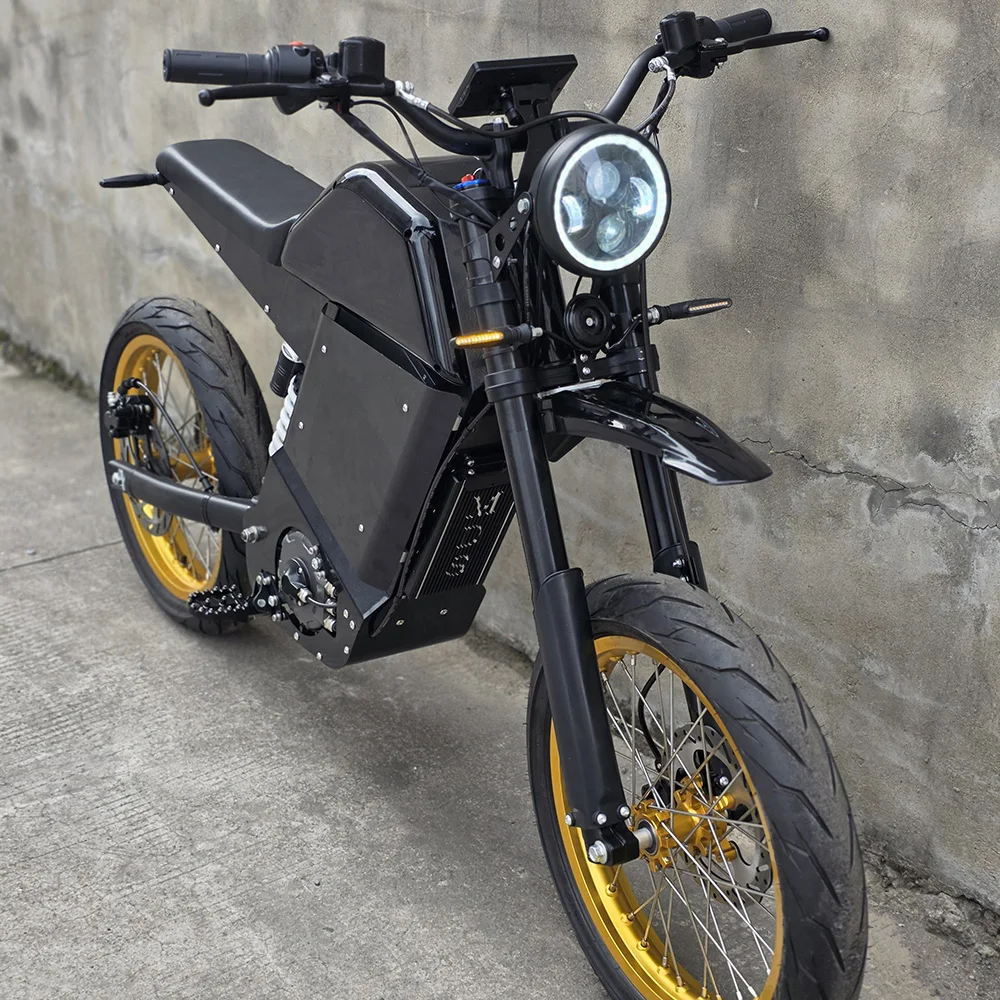 MD-5X 16KW Mid Drive Electric Bike 100km/h Top Speed 72V 75Ah Lithium Battery 150km Range Electric Motorcycle