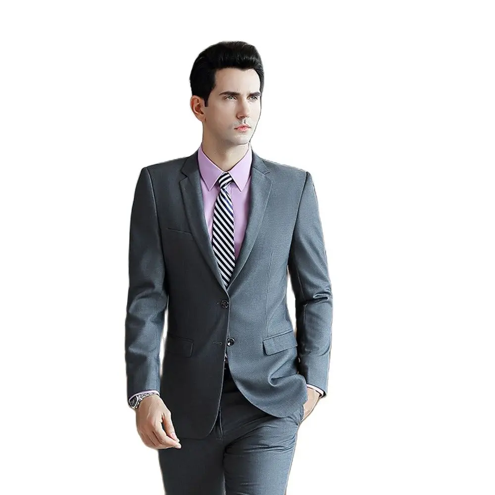 

Tailored Grey Blazer Trousers Men Suits Notch Lapel Wedding Outfits Business Party Wear Clothing 2pcs Jacket+Pants Women‘s Skirt