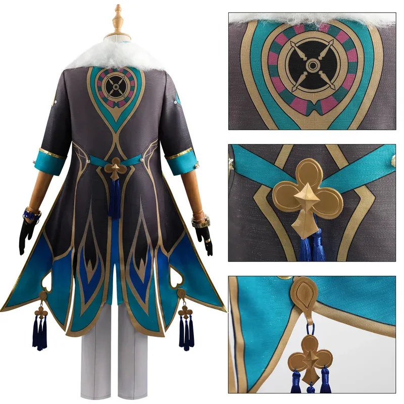 Sky02 افينتورين تأثيري حلي لعبة هونكاي ستار السكك الحديدية البدلة ساعة شعر مستعار ساعات مجانية أنيمي هالوين ازياء الرجال لعبة Charac88Li