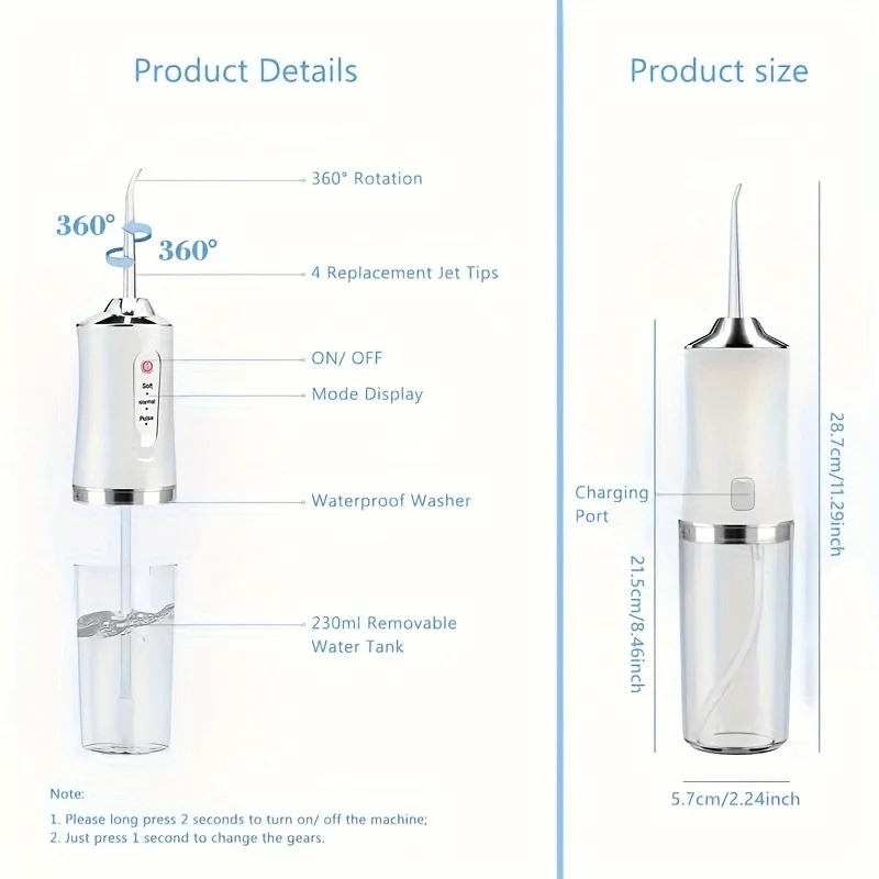 Smart Household  Tooth Rinser, Portable Water Flosser, Orthodontic Special Tooth Cleaning Tool