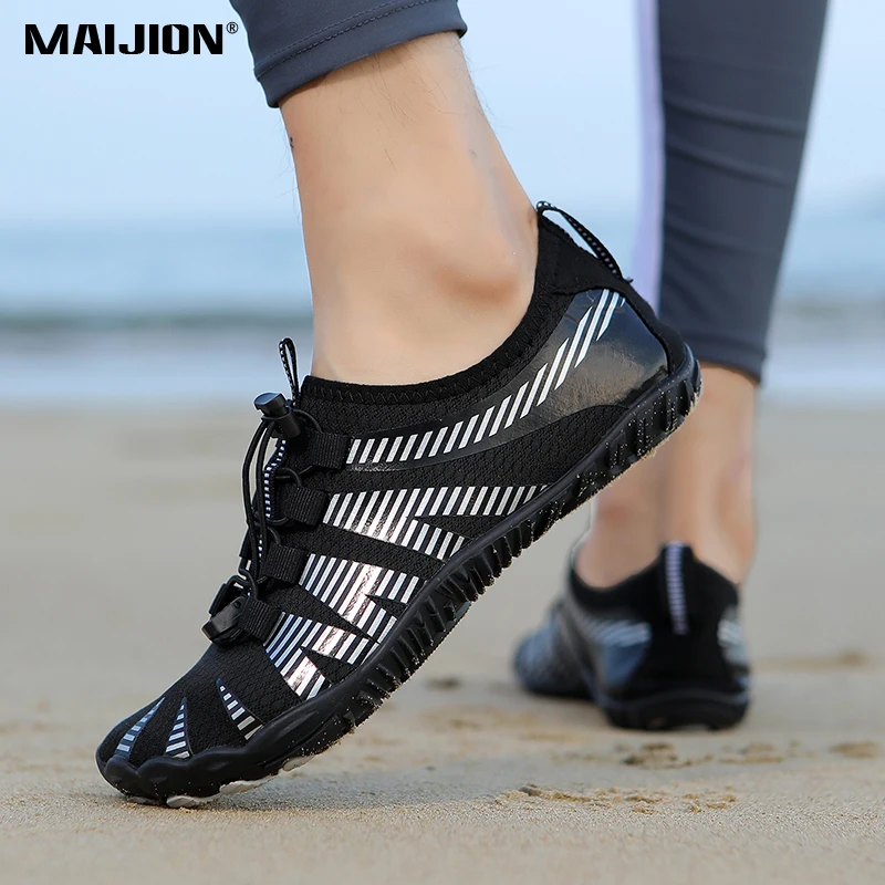 Adulto descalço praia aqua sapatos de secagem rápida verão sapatos de água para surf natação respirável mar rio wading tênis