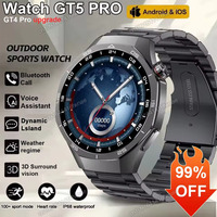 GT5 PRO Smart Watch Men Dynamic Lsland Watch 5 Pro AMOLED Screen BT Calls GPS Trajectory NFC Heart Rate Waterproof  SmartWatches
