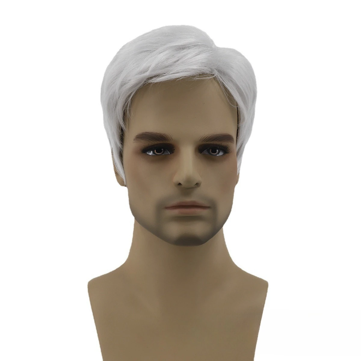 

Full Headgear Short Hair Men's Natural Fluffy Chemical Fiber Wig Headgear