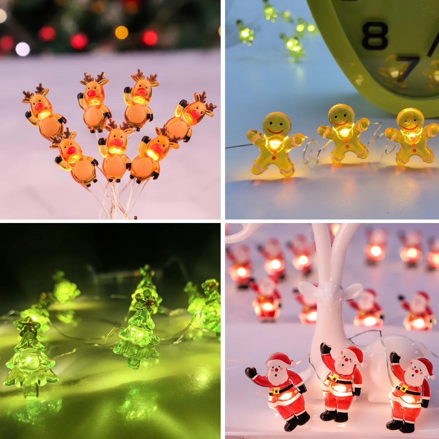 

Christmas String Lights Battery Operated Copper Wire Gingerbread Fairy Lights Christmas Decor Lights Kids Gift for Xmas