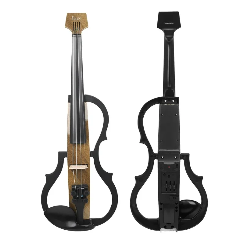 

4/4 Electroacoustic Violin Headless Silent Carbon Fibre Electric Violin with Violin Bow Headphone Cable Carry Case Accessories