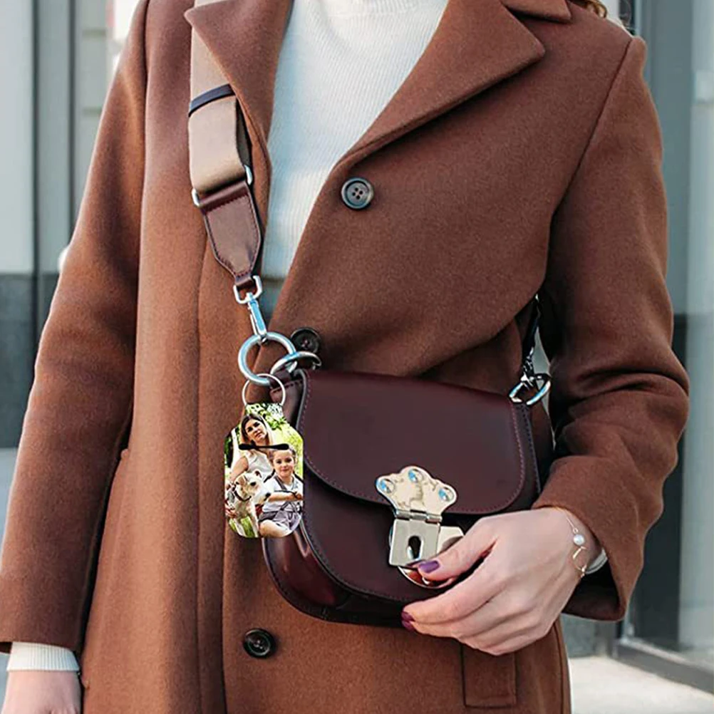 1 set Keychain Set DIY Heat Transfer Accessories Handmade Craft Supply Blanks Earrings Pendants Bags Durable for Friends