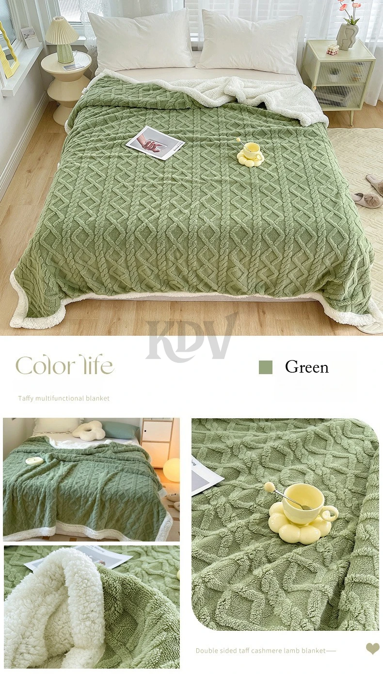 Double Layer Fleece Blanket Autumn Winter Thick Warm Office Nap Throw Blankets for Sofa Bed Single Double Soft Plush Comforter