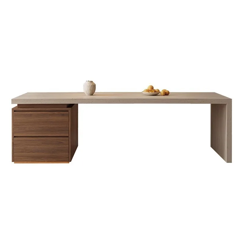 

Dining table integrated household kitchen bar counter small apartment walnut island table down locker