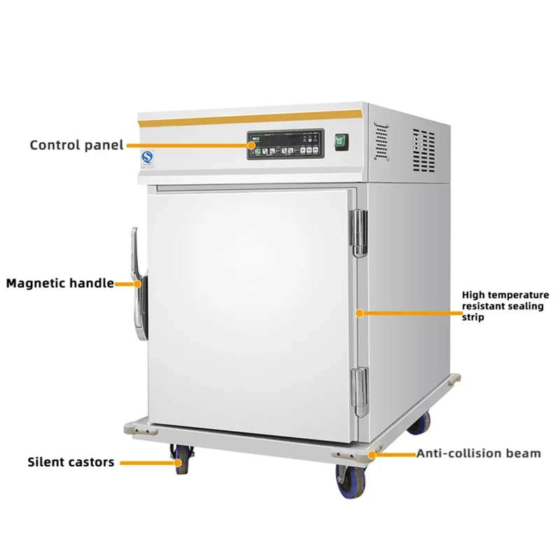 

(Sea shipping) 1.8kW commercial electric digital smart hotel food warming cabinet, 5 layers, 9L, stainless steel body, wheels