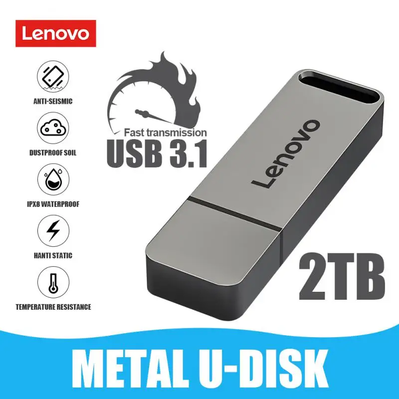 Lenovo Usb 3.1 2Tb Flash Drives Hoge Snelheid Pen Drive 1Tb 512Gb Usb Stick Pendrive Type-C Draagbare Flash Disk Voor Android Pc/Auto