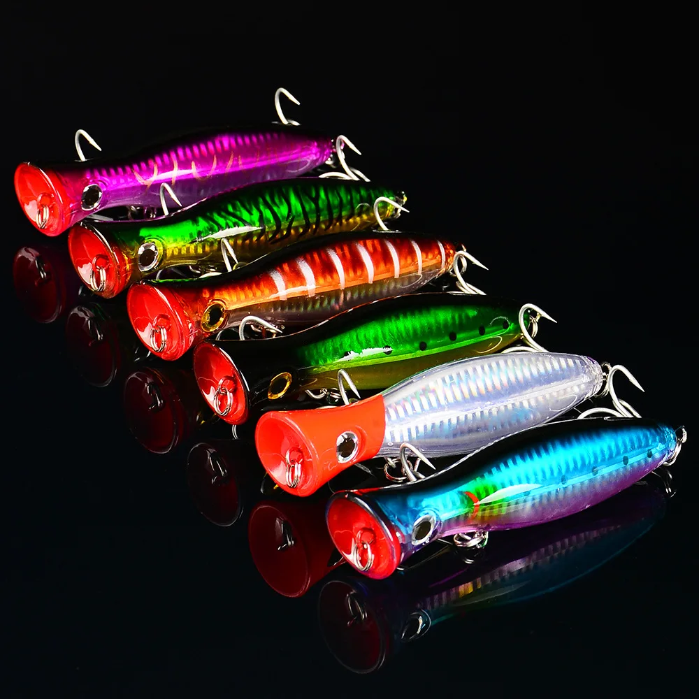 DW491  12.5cm 42.5g Micro Popper Lure Topwater Fishing Lure Hard Artificial Bass Bait 3d Eyes Plastic Wobblers Trout Tackle