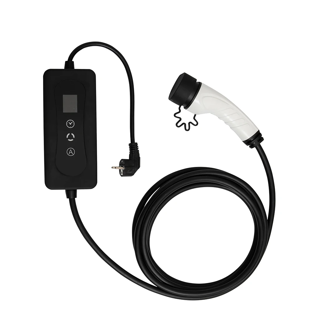 Screen Display Adjustable Current Portable  AC Ev Charger 3.5KW/7kW APP for GBT TYPE1 TYPE2