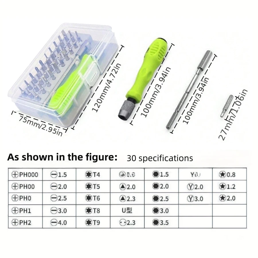 32 In 1 Tool Repair Screwdriver Set Precision Mini Magnetic Screwdriver Bits Kit Phone Mobile IPad Camera Maintenance