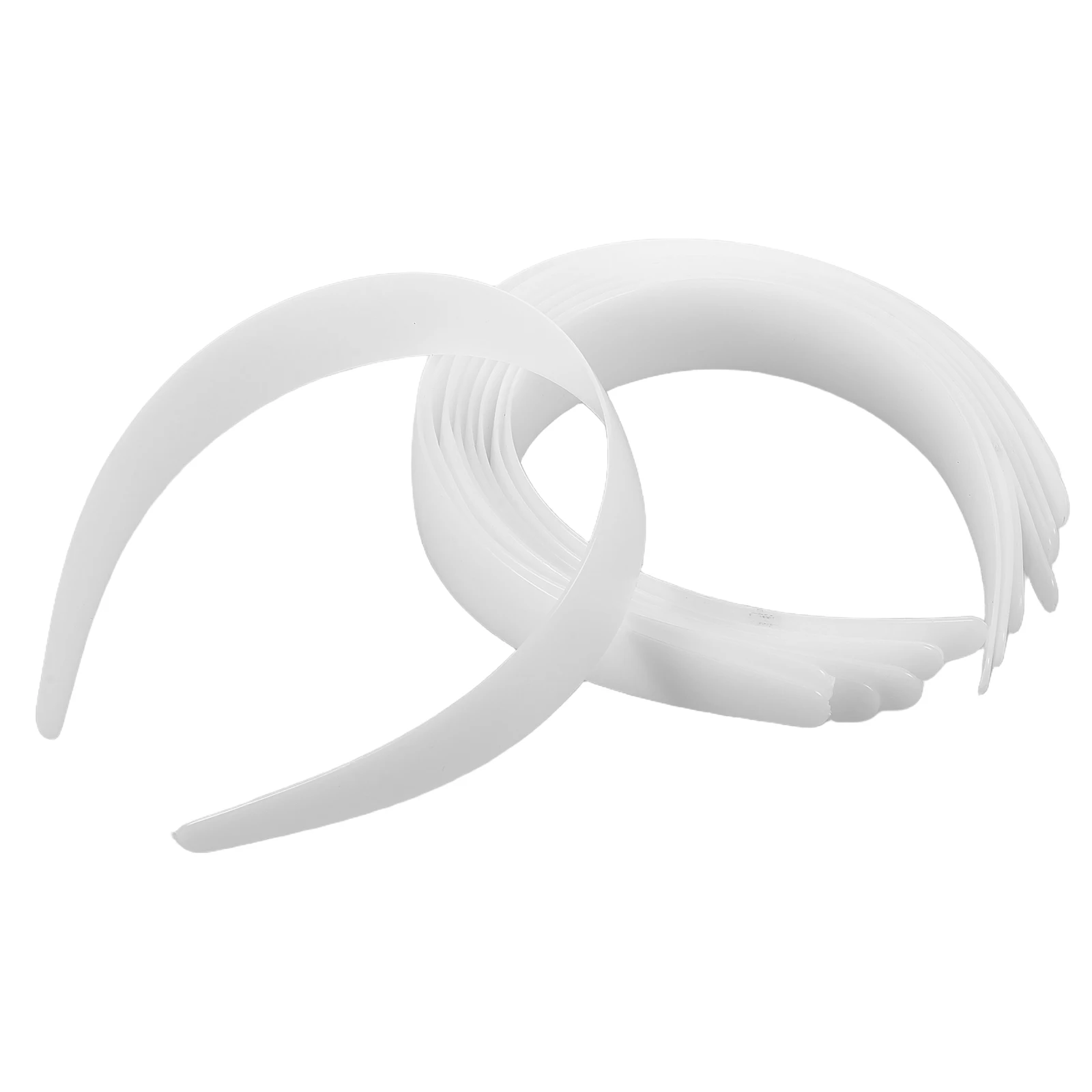 

12Pcs White Craft Plastic Headbands Base DIY Hair Accessories Women Plain Headwear for Styling and Everyday Use
