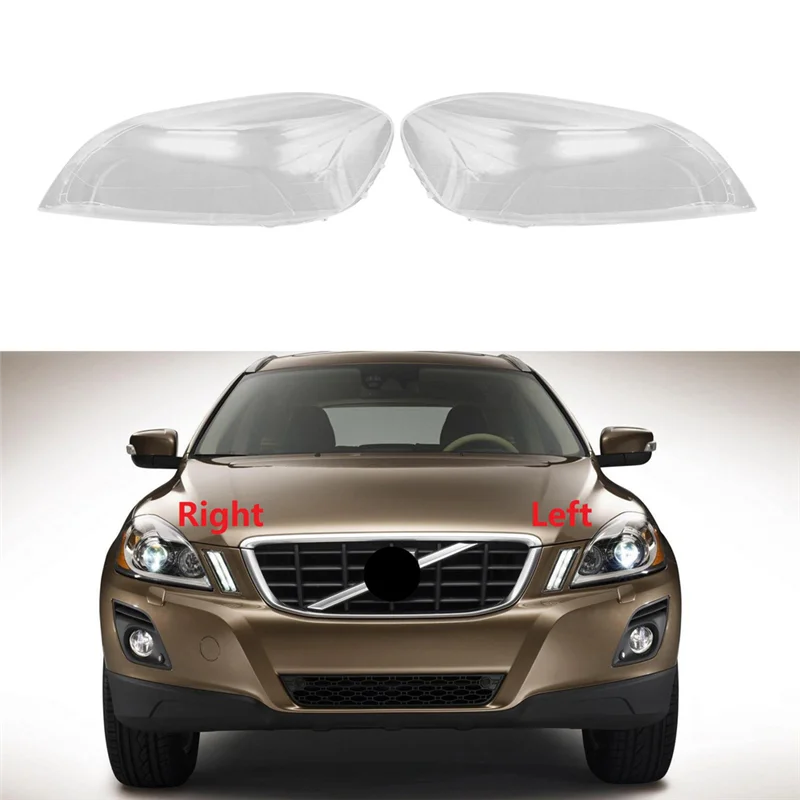 

1Pair Front Headlight Lens Shell Lamp Shade Transparent Cover For Volvo XC60 2009 2010 2011 2012 2013 Headlamp Cover
