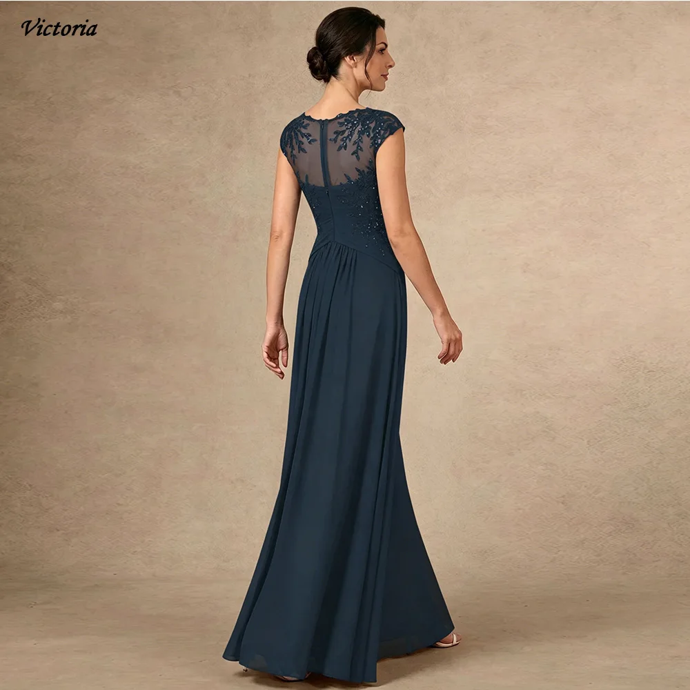 

2026 Elegant Short Sleeves Chiffon Mother Of The Bride Dresses A-line Woman Wedding Banquet Formal Party Gown
